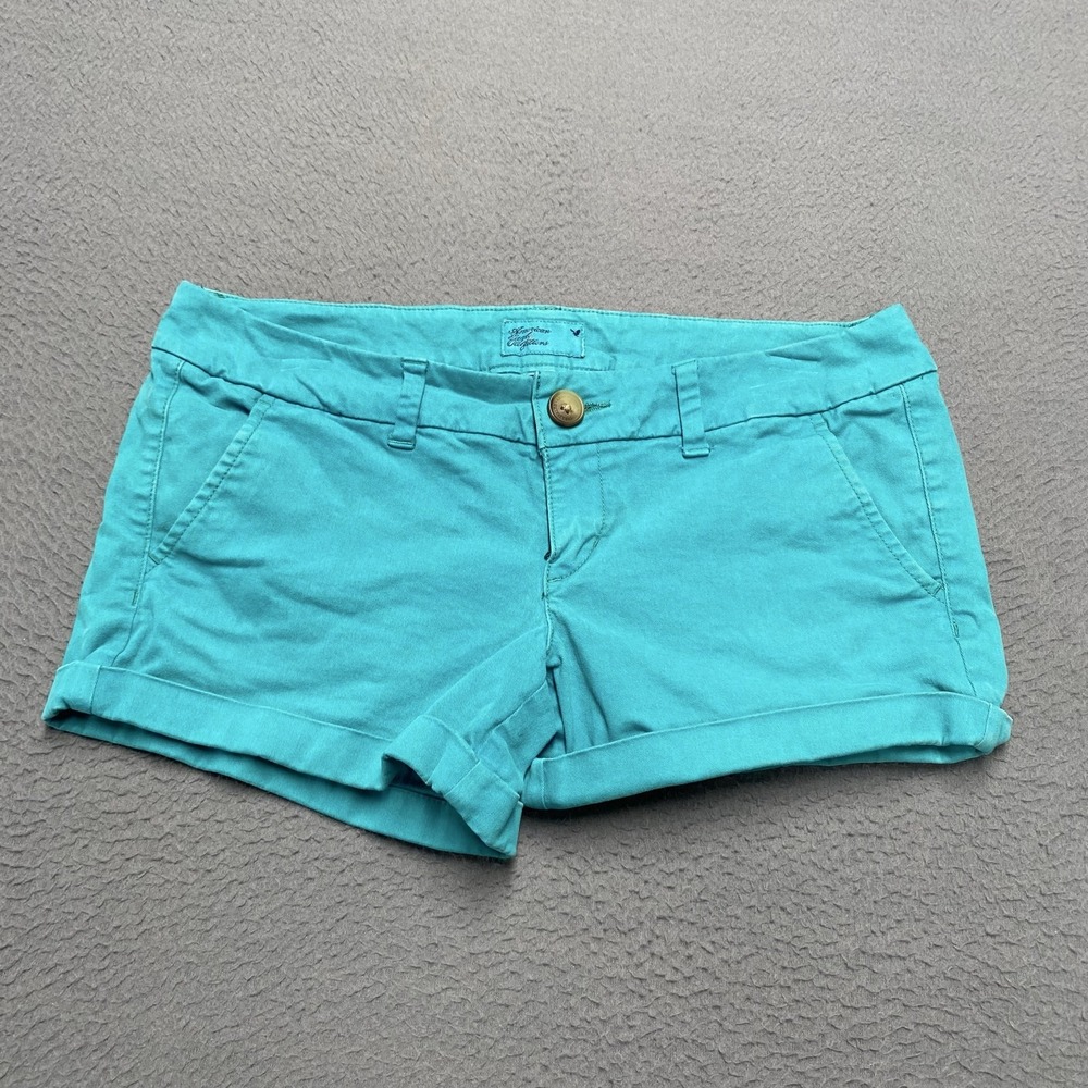 American Eagle Outfitters Shorts Womens 4 Blue Chino Twill Stretch 3 In Casual